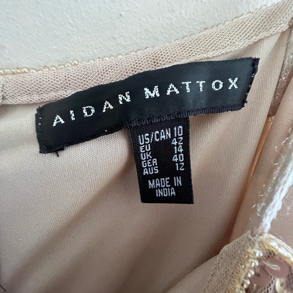 Aiden Mattox Chic Beaded  Beige Beaded Mini Dress - Picture 10 of 10